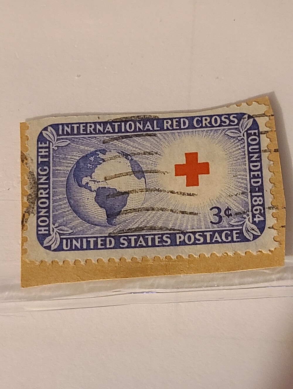 United States Postage Red Cross Commemorative Stamp - Blue & Red